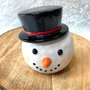 Vintage Rare Hallmark Snowman Head Lidded Candy Dish